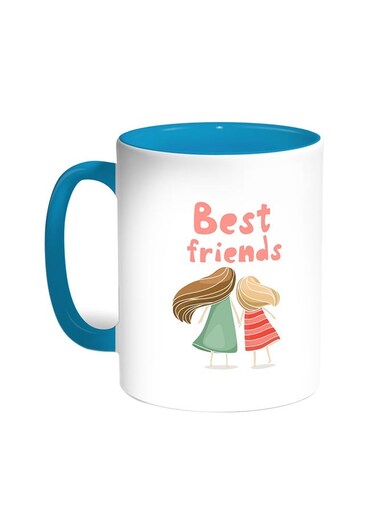 Best Friends Printed Coffee Mug Turquoise/White 11ounce