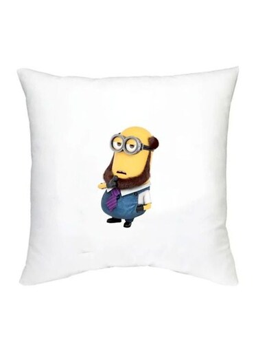 Minion Character Printed Cushion White/Yellow/Blue 16x16inch