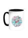 Arabic Letters Printed Coffee Mug Black/White 11ounce