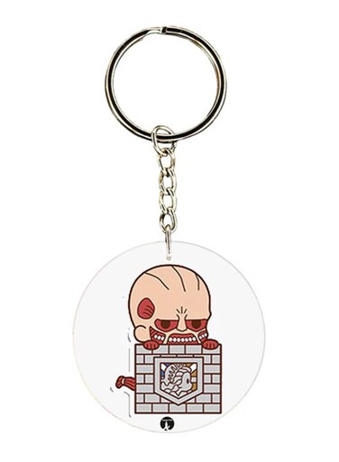 Attack On Titan Printed Keychain Beige/Grey/Red