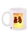 Bear Printed Coffee Mug White/Yellow/Brown 11ounce