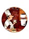 Caf&eacute; Printed Fridge Magnet Round Multicolour