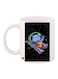 Space Hamster Printed Coffee Mug White/Black/Blue 11ounce