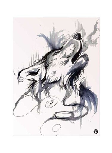 A Wolf Metal Plate Poster Multicolour 15x20cm