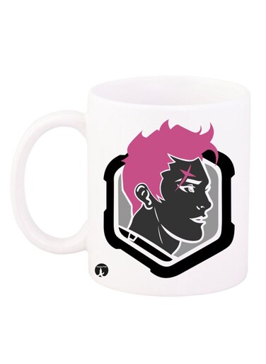 The Video Game Overwatch Design Mug White/Black/Pink 12ounce