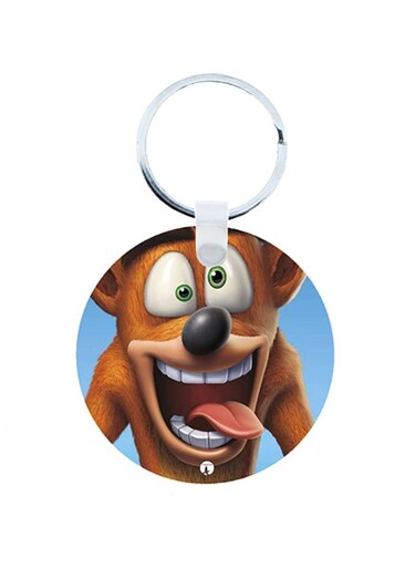 Video Game Crash Wooden Keychain