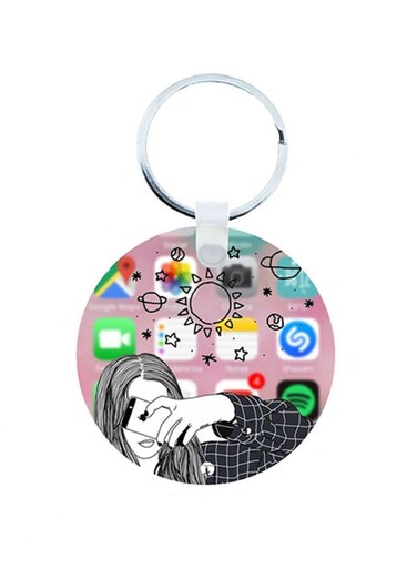 Girl Wooden Keychain
