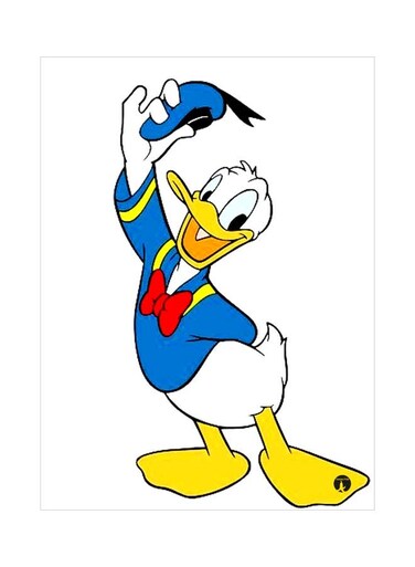 Donald Duck Themed Metallic Plate Red/Blue/White 20x15cm