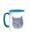 Happy Cat Printed Coffee Mug Turquoise/White 11ounce