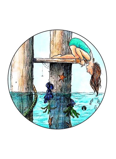 The Girl Printed Fridge Magnet Multicolour 5.5 x 5.5cm