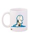 Cartoon Printed Coffee Mug White/Blue/Black 11ounce
