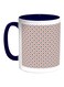 Circles And Squares Printed Coffee Mug Dark Blue/White/Brown 325ml