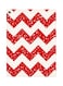 Zig Zag Themed Metallic Plate White/Red 20x15cm