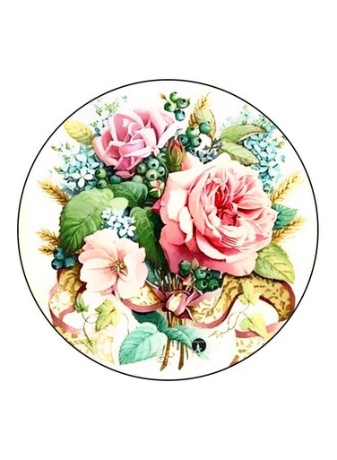 Flower Printed Fridge Magnet Red/Green/Pink 5.5cm