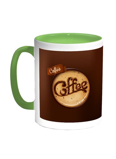 Coffee Printed Coffee Mug Green/Brown/White