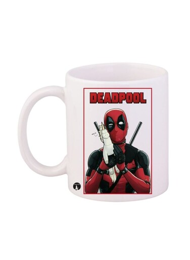 Deadpool Printed Coffee Mug White/Red/Black 12ounce