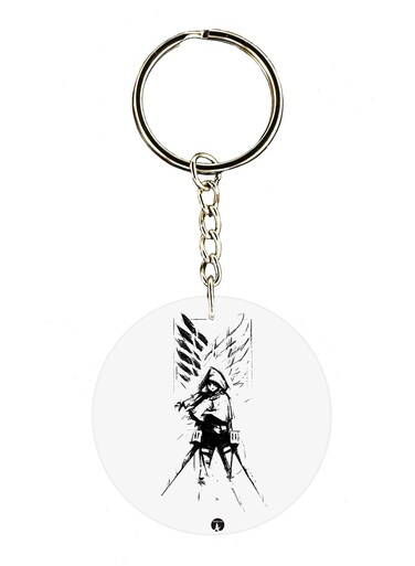 Double Sided Anime Attack On Titan Printed Keychain