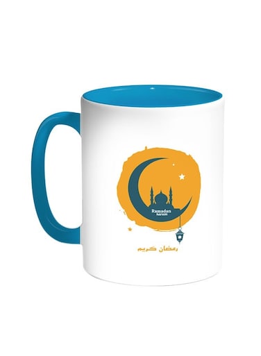 Ramadan Kareem Printed Coffee Mug Turquoise/White 11ounce