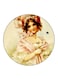Woman Printed Fridge Magnet Round Multicolour