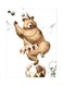 Bear Themed Metallic Plate White/Brown 20x15cm
