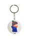 Double Sided Child In Winter Wear Printed Keychain