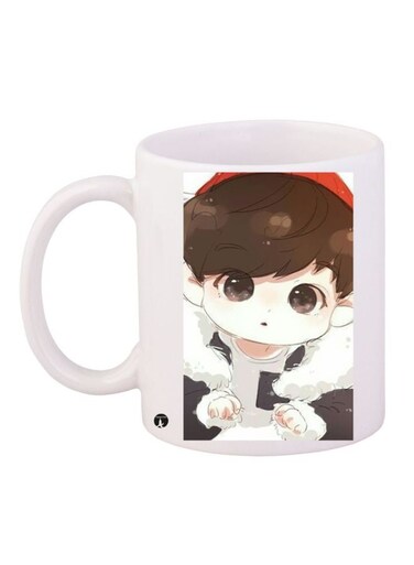 Boy Printed Coffee Mug White/Brown/Red 11ounce