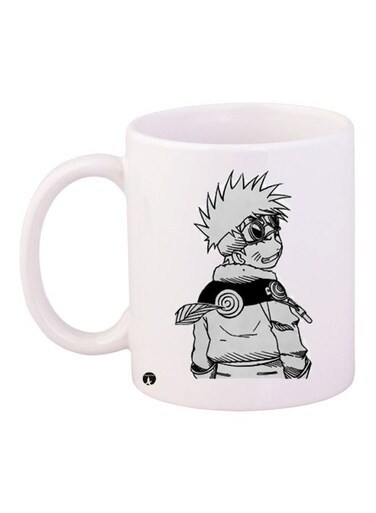 Anime Printed Coffee Mug White/Grey 11ounce