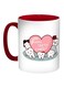 Happy Teeth Family Printed Coffee Mug Red/White/Pink 11ounce