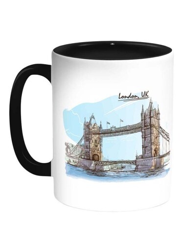 Bridge Of London Printed Coffee Mug Black/Blue/White 325ml
