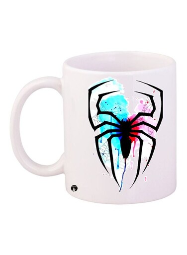 Spiderman Symbol Printed Coffee Mug White/Blue/Pink