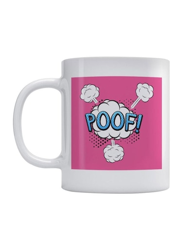 Poof Printed Ceramic Mug White/Pink/Blue