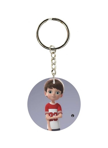 Boy Printed Double Sided Keychain