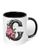 RYN&reg; Ceramic Coffee Mug with Initial Design Printed Gift for Coffee and Tea Lovers 11 Oz alphabet C