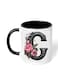 RYN&reg; Ceramic Coffee Mug with Initial Design Printed Gift for Coffee and Tea Lovers 11 Oz alphabet C