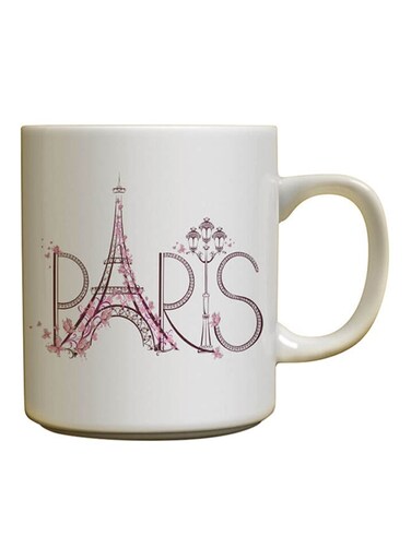 Paris Design Ceramic Mug Multicolour 12ounce