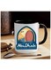 1pc UAE Souvenir Ceramic Coffee Mug - 11oz Abu Dhabi Landmarks Design, Dishwasher Safe, Ideal for Home, Office, Food Truck, Restaurant, and Travel Enthusiasts