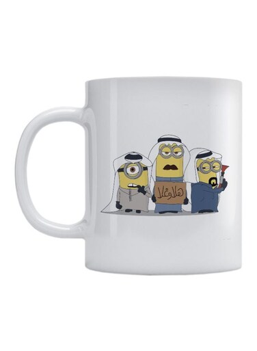Minions Printed Coffee Mug White/Yellow/Blue 350ml