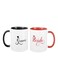 2-Piece Couple Mugs White/Red/Black