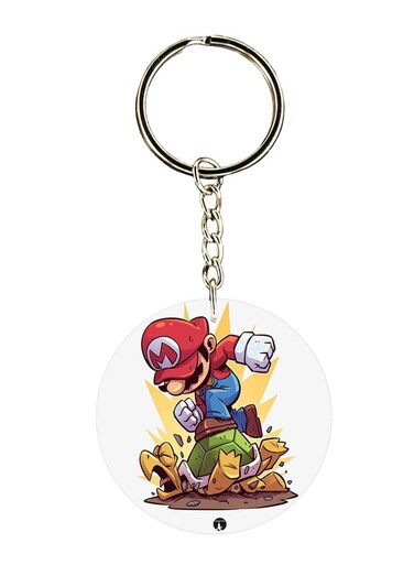 Super Mario Game Printed Keychain