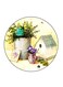 Vintage Art Printed Fridge Magnet Multicolour 5.5 x 5.5cm