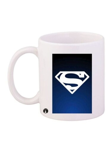Superman Icon Printed Coffee Mug White/Blue