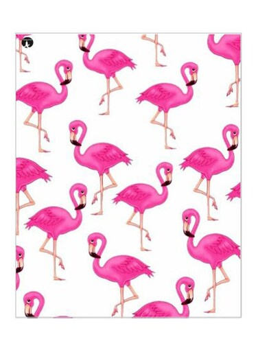 Flamingo Printed Decorative Plate Pink/Black/White 20x15cm