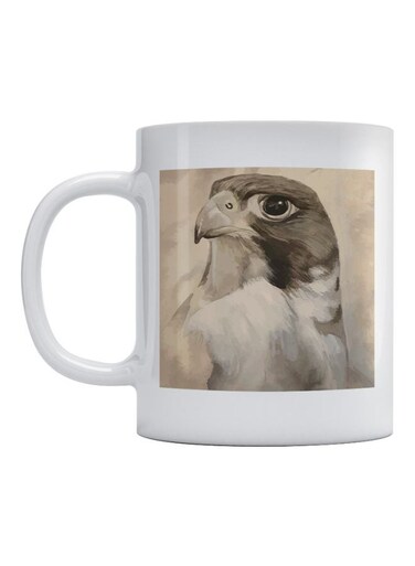 Falcon Printed Mug White/Brown 350ml
