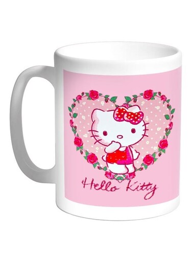 Hello Kitty Printed Coffee Mug White/Pink/Green 325ml