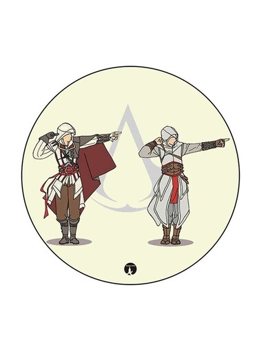 Video Game Assassin'S Creed Printed Fridge Magnet Round Multicolour