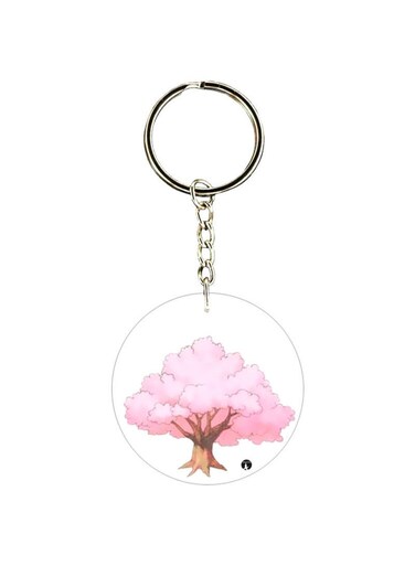Tree Printed Double Sided Keychain