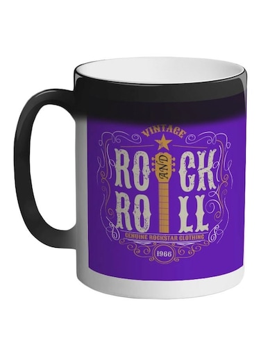 Rock And Roll Printed Colour Changing Coffee Mug Black 11ounce
