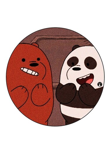 We Bare Bears Printed Fridge Magnet Round Multicolour