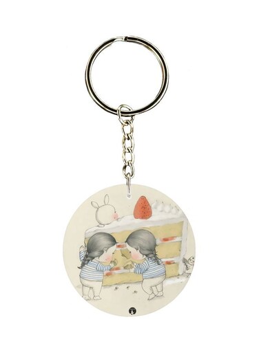 Cartoon Themed Single Sided Keychain
