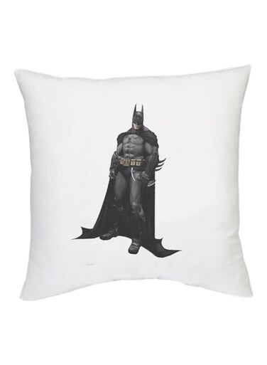 Batman Printed Decorative Cushion White/Black/Grey 16x16inch